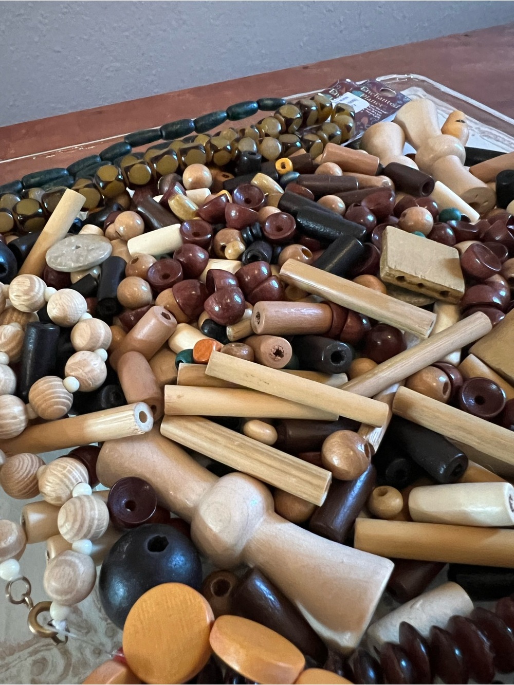 Bead Lot — Wood, Shell, and Nuts —Rescued and New, Natural and Dyed - Picture 4 of 7